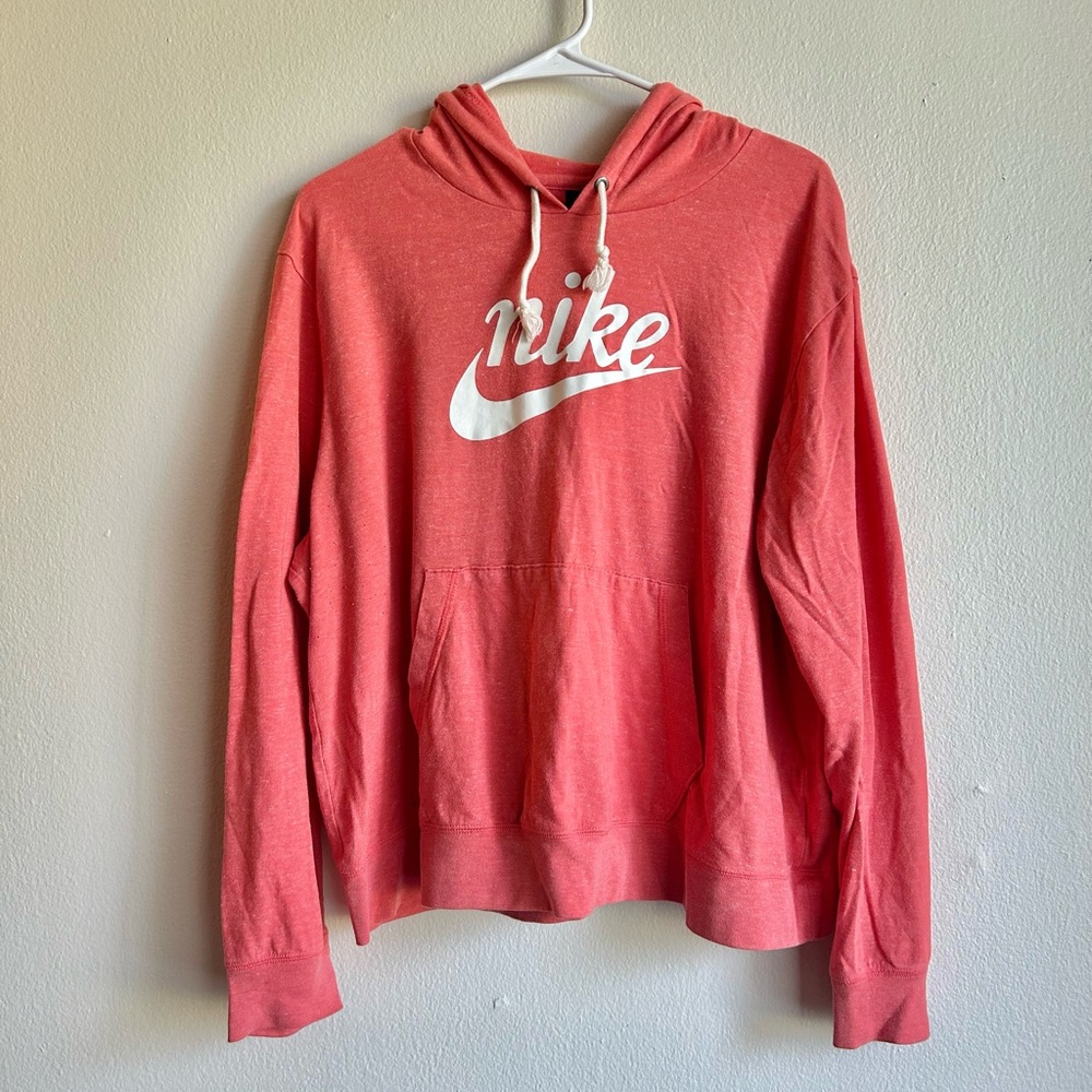 Nike Coral/Light Pink Hoodie with White Logo